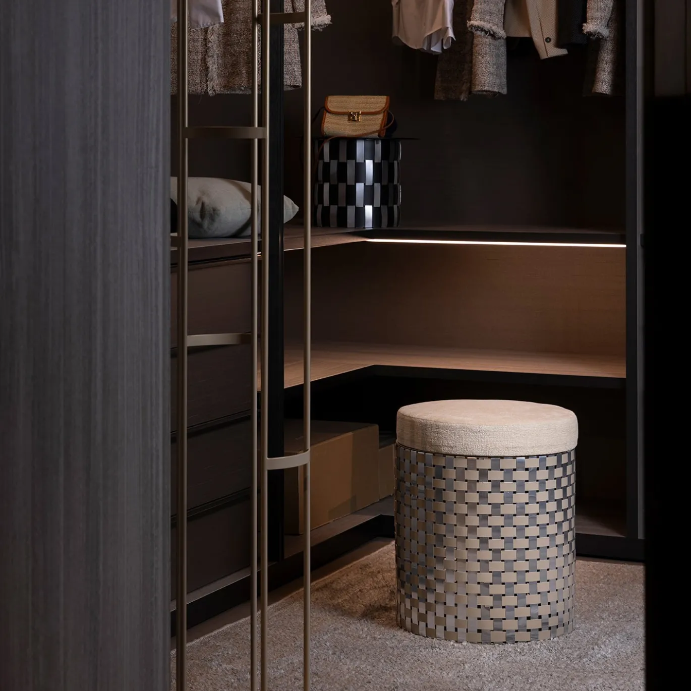 Pouf Vesta Optical Gold