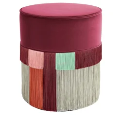 Pouf Wien geometrico Couture Borgogna