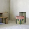 Pouf Wien geometrico Couture rosa e verde