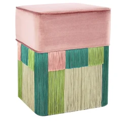 Pouf Wien geometrico Couture rosa e verde
