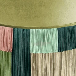 Pouf Wien geometrico Couture verde e rosa