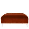 Pouf Zeno Eco In Velluto Arancione E Marrone Di Brian Sironi