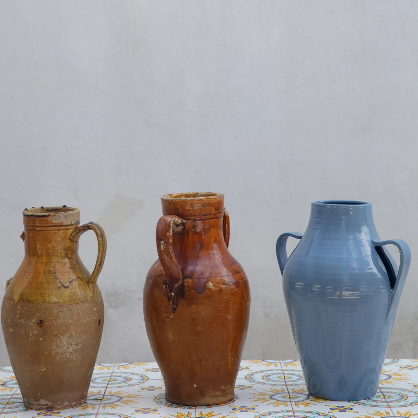 Quartara Vaso in Ceramica Azzurro Chiaro (H 40 cm | 15.7")