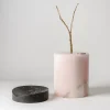 Qui e ora Vaso in marquina nera e onice rosa