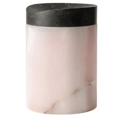 Qui e ora Vaso in marquina nera e onice rosa