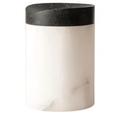 Qui e ora Vaso in marquina nera e onice bianco #3