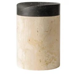 Qui e ora Vaso in marquina nera e travertino di Ostuni #2