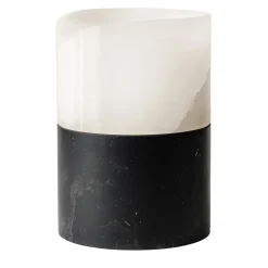 Qui e ora Vaso in onice bianco e marquina nera #3