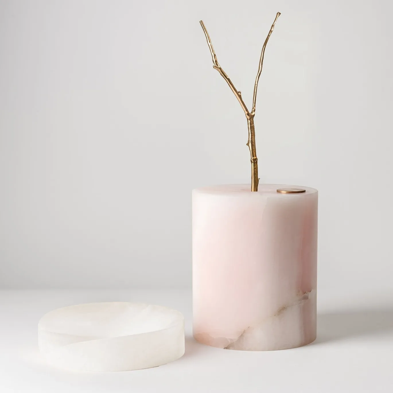 Qui e ora Vaso in onice bianco e rosa #2