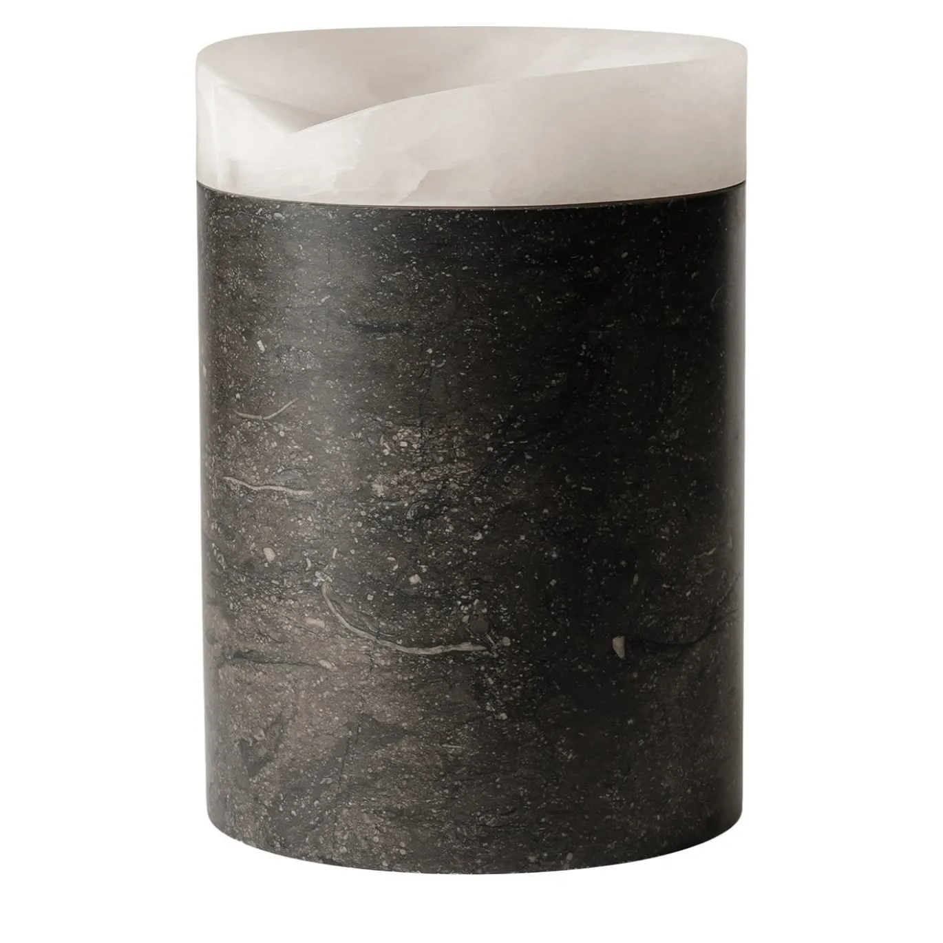 Qui e ora Vaso in onice bianco e marquina nera #2