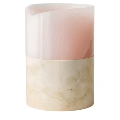 Qui e ora Vaso in onice rosa e travertino di Ostuni