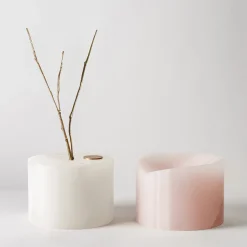 Qui e ora Vaso Onix rosa e bianco