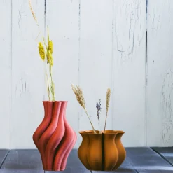 Quorifolium set di 2 vasi rosso e arancio
