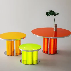 Reflective Collection - Tavolino rotondo giallo