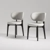 Richmond White Pearl Bouclè And Dark Walnut Dining Chair