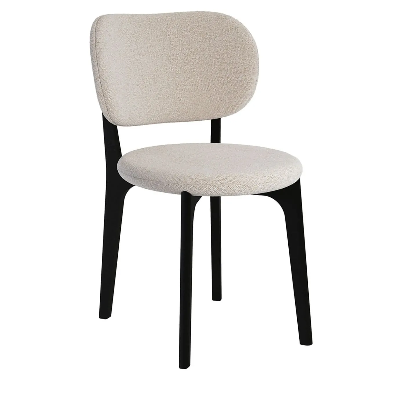 Richmond White Pearl Bouclè And Dark Walnut Dining Chair