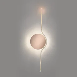 Rising Sun V Specchio da parete con finitura champagne e bronzo