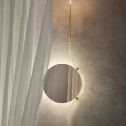 Rising Sun V Specchio da parete con finitura champagne e bronzo