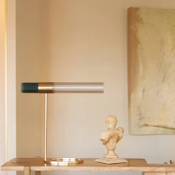 Sbarlusc Lampada da tavolo in ottone champagne