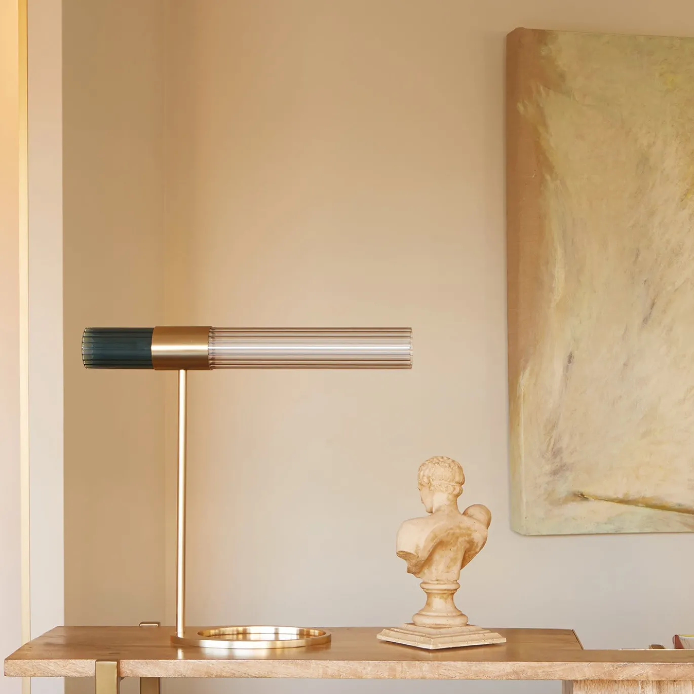 Sbarlusc Lampada da tavolo in ottone champagne