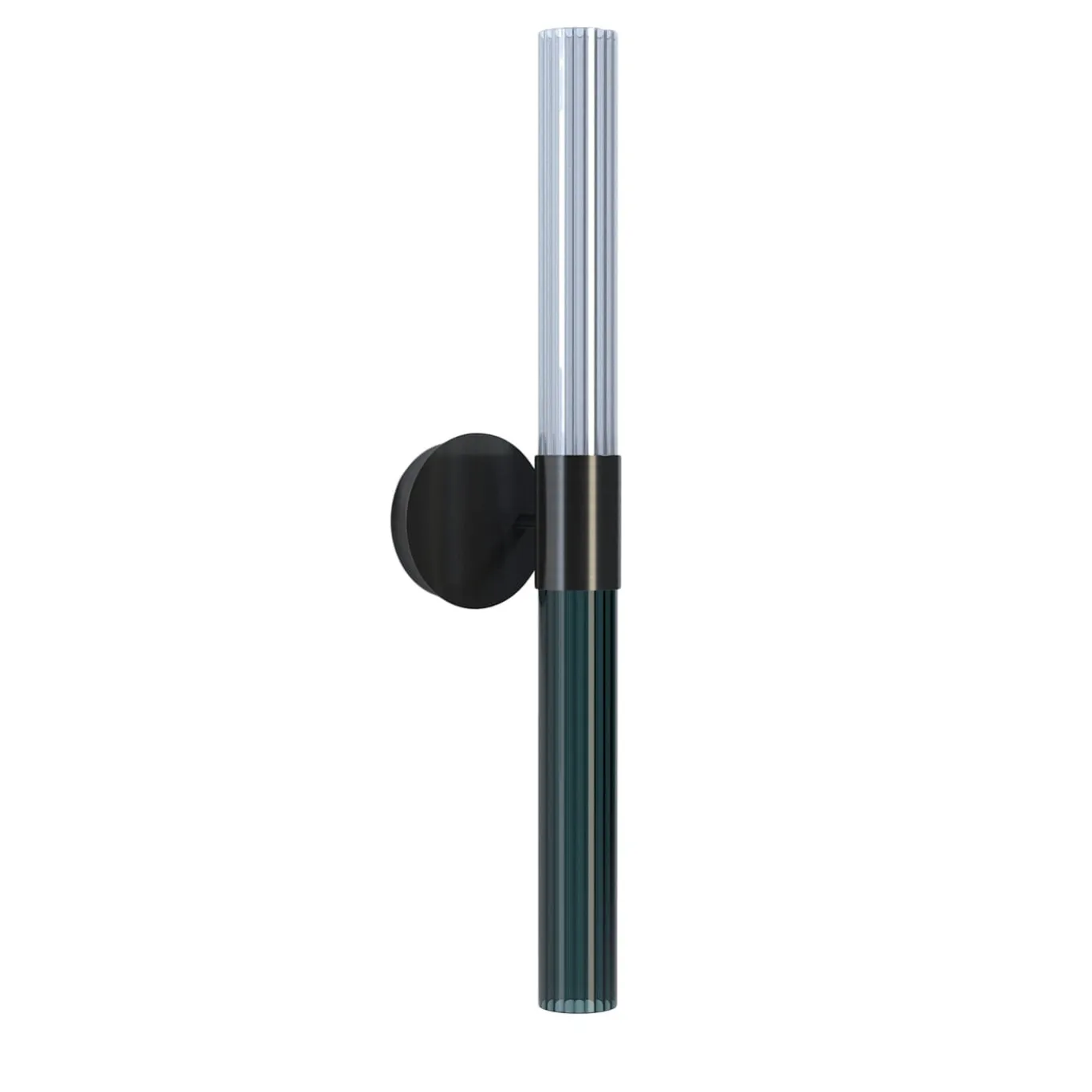 Sbàrlusc Applique Centrale in Vetro Blu Teal e Ottone Gunmetal di Isacco Brioschi