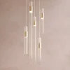 Sbàrlusc Lampada a sospensione trasparente e dorata