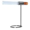 Sbàrlusc Lampada da Tavolo in Vetro Ambra e Ottone Gunmetal di Isacco Brioschi