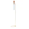 Sbàrlusc Lampada da Terra in Vetro Ambra e Ottone Champagne di Isacco Brioschi