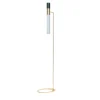Sbàrlusc Lampada da Terra in Vetro Blu Teal e Ottone Champagne di Isacco Brioschi