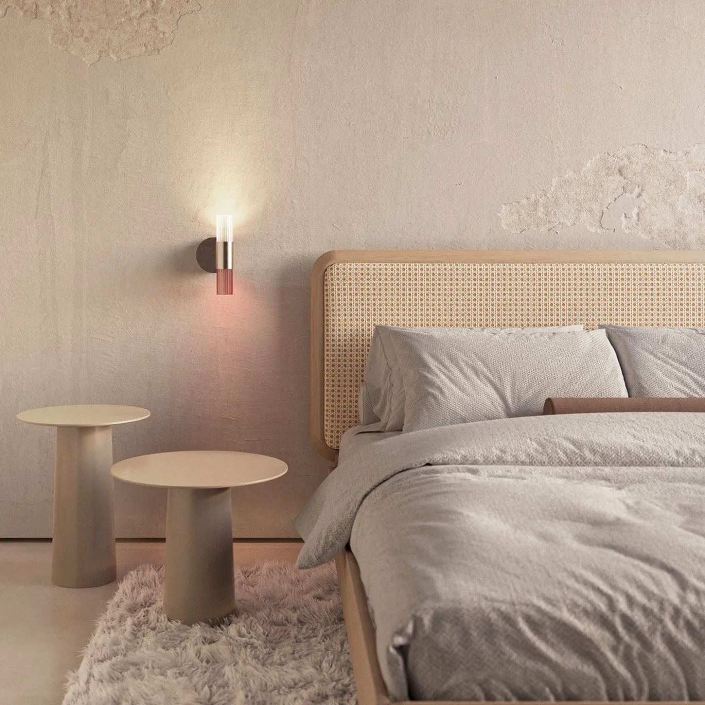 Sbàrlusc Mini Applique in Vetro Ambra e Ottone Champagne di Isacco Brioschi