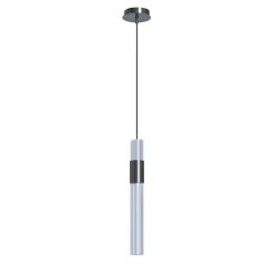 Sbàrlusc Mini Lampada a Sospensione in Vetro Trasparente e Ottone Gunmetal di Isacco Brioschi