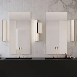 Sconce a 2 luci in nichel dorato Stick
