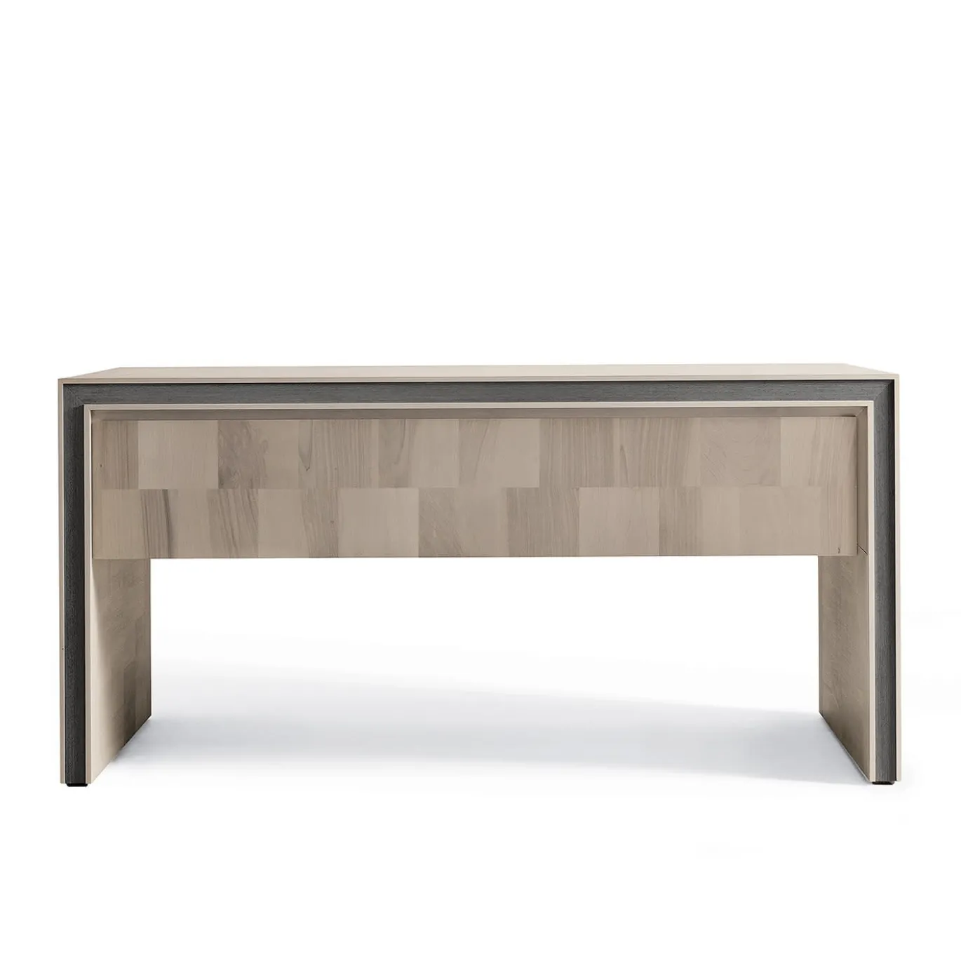 Scrivania con cassetti in legno di noce grigio Gentile