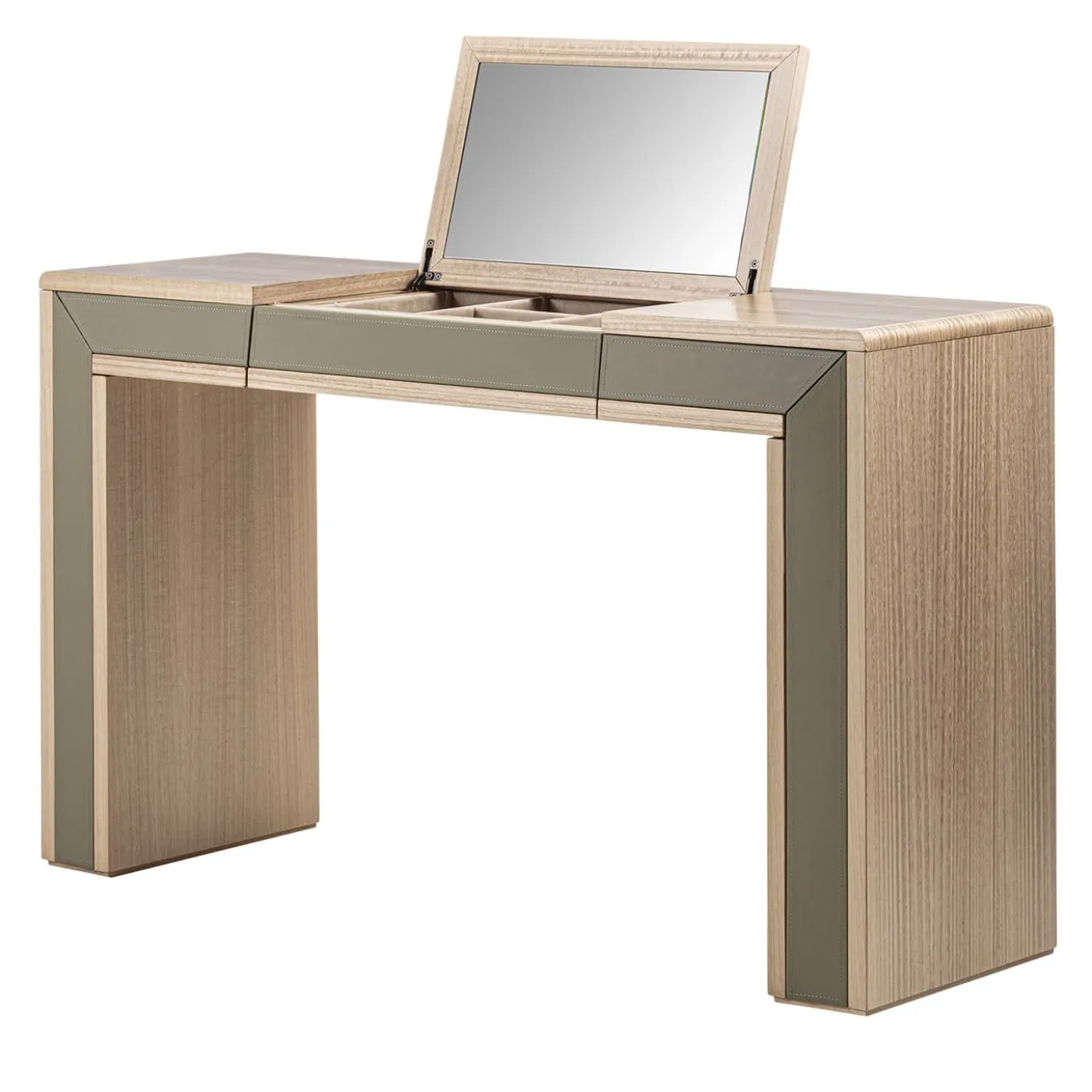 Scrivania Galileo Lux in pelle ed eucalipto