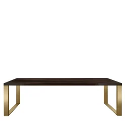 Scrivania Harold in Ebano Macassar Lucido con Base in Ottone Satinato