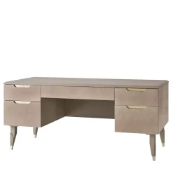 Scrivania in Eucalipto Taupe con Maniglie Champagne della Collezione Studio Privè