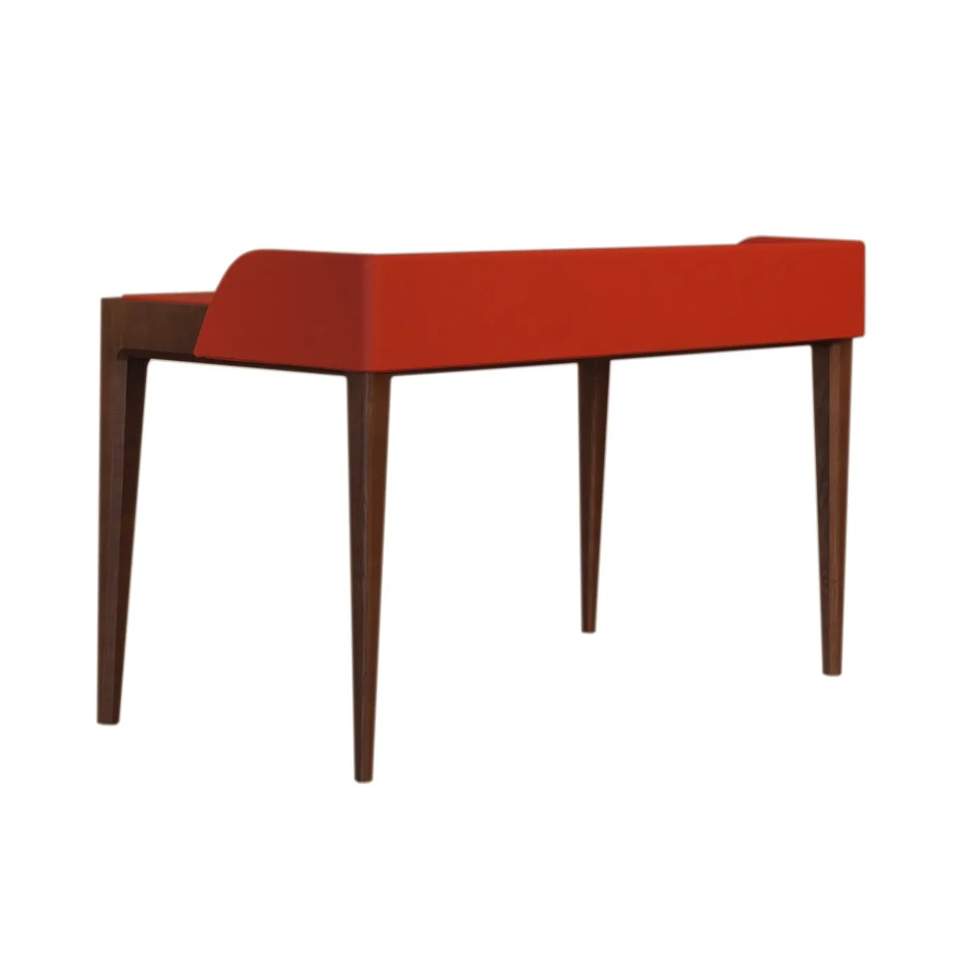 Scrivania in legno di frassino Bellagio con rivestimento in pelle rossa e cassetto nascosto