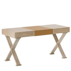 Scrivania in rovere con cuscinetto in pelle