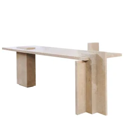 Scrivania in travertino satinato DsignincMilano x FiammettaV Home Collection