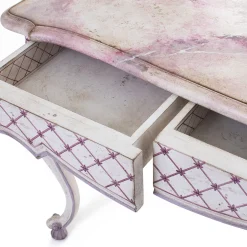 Scrivania Stra con struttura in legno bianco e dettagli lavanda