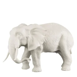 Scultura bianca a forma di elefante di padre africano
