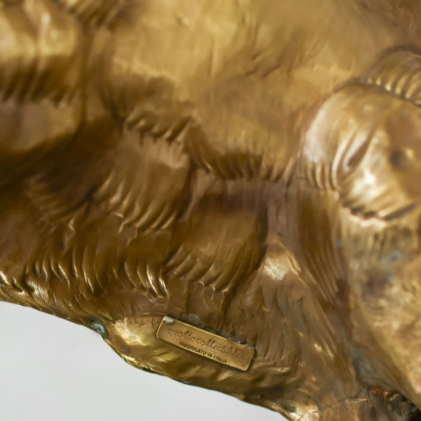 Scultura Bisonte Grande in Ottone