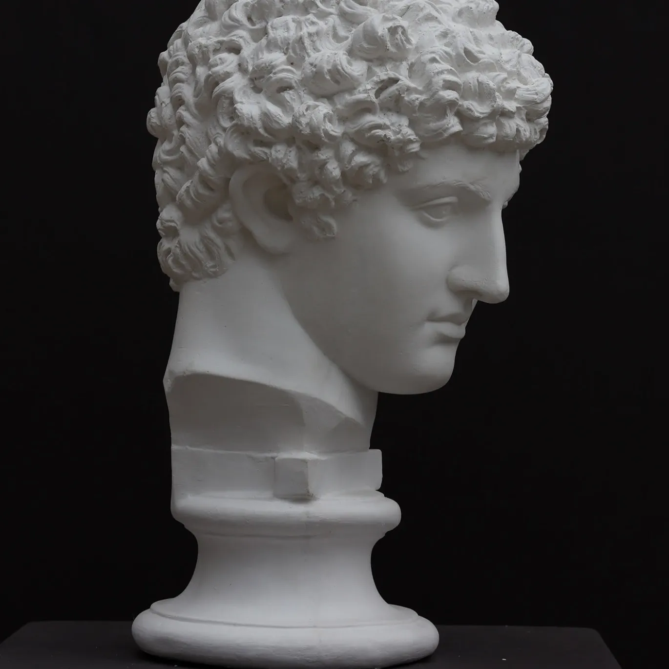 Scultura Busto di Antinoo in Gesso Bianco