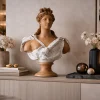 Scultura busto di Diana in smalto bianco e terracotta