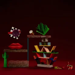 Scultura Carlton Miniatura Memphis in Legno di Ettore Sottsass