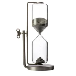 Scultura Clessidra Timeless con Limatura di Ferro Grigia