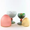 Scultura Contenitore Dolce Vita Uovo Grande in Vetro Soffiato Rosa