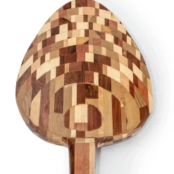 Scultura da parete in legno a forma di cucchiaio