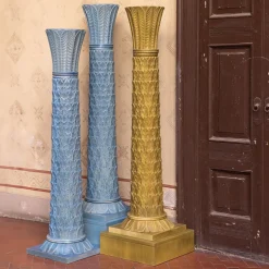 Scultura Decorativa a Colonna Anne Azzurra