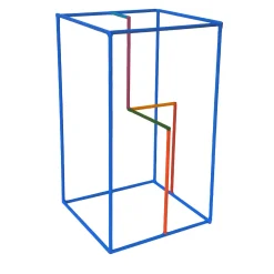Scultura Decorativa Spazio di Fuga in Rame Blu
